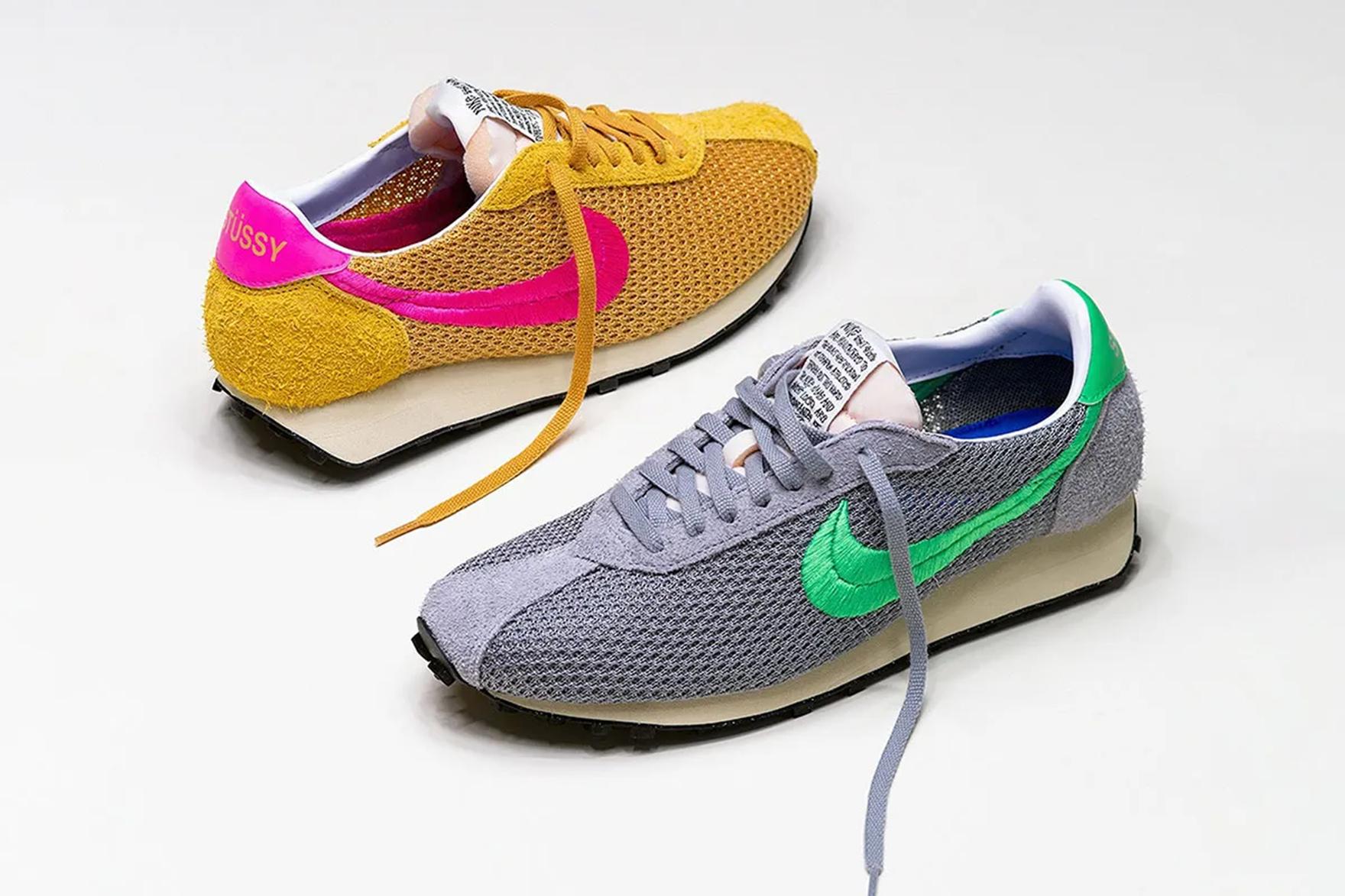 Stussy x Nike LD-1000 'Particle Grey' and 'Sanded Gold'