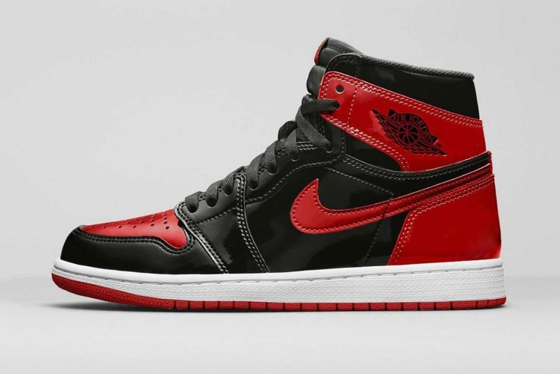 air jordan 1 bred patent mock